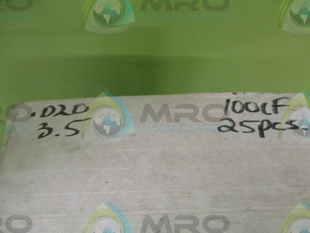 LOT OF 25 SPEEDAIRE JACKETING .020 3.5 FITTING COVER 100 FT *FACTORY SEALED*