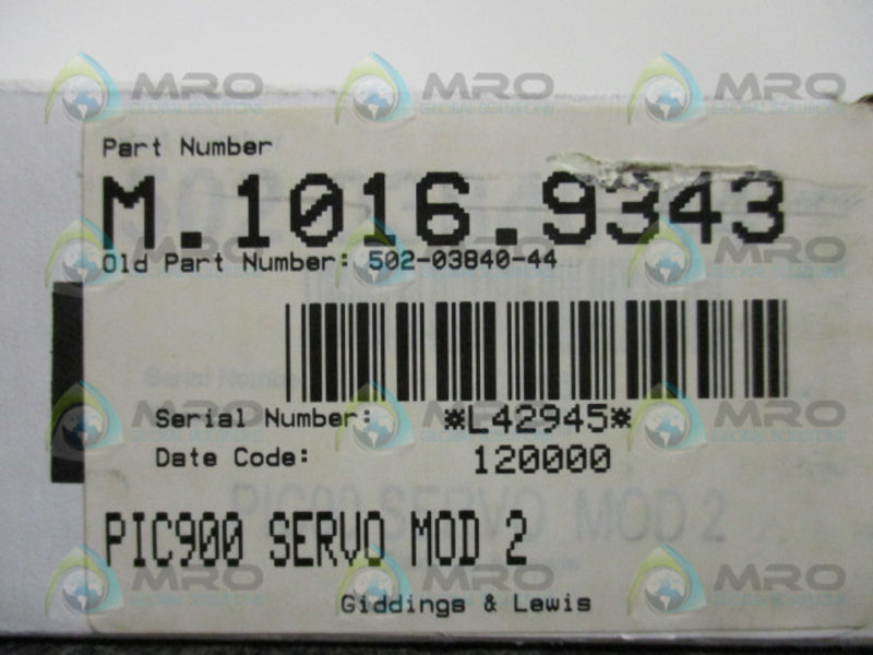 GIDDINGS & LEWIS 502-03840-44R0 CPU PROCESSOR MODULE  NSMP