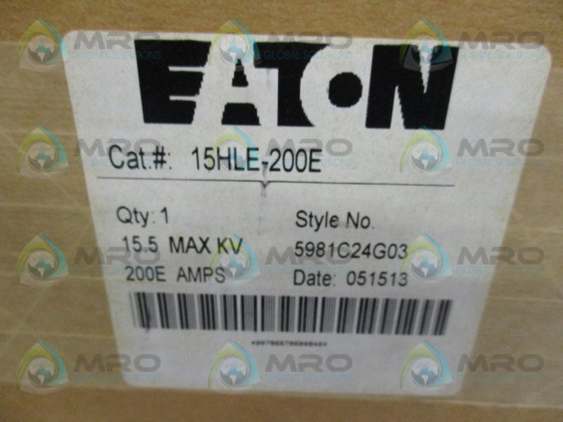 EATON 15HLE-200E GENERAL PURPOSE HIGH VOLTAGE FUSE * FACTORY SEALED *