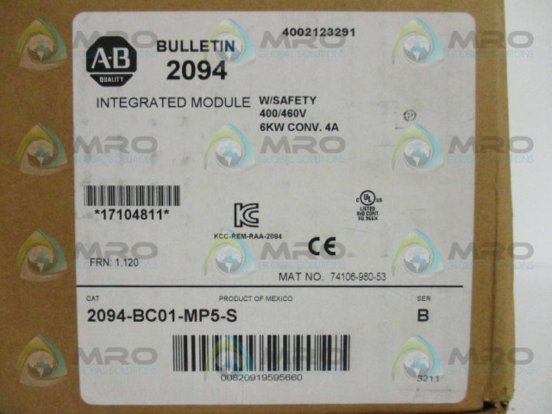 ALLEN BRADLEY 2094-BC01-MP5-S SER. B F/W 1.120 MODULE * FACTORY SEALED *