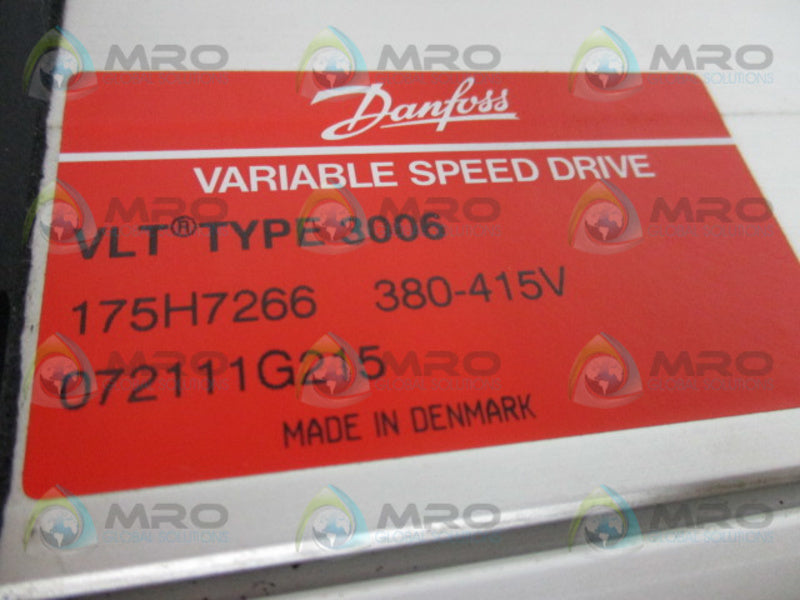 DANFOSS VLT 3006 175H7266 VARIABLE SPEED DRIVE  UNMP