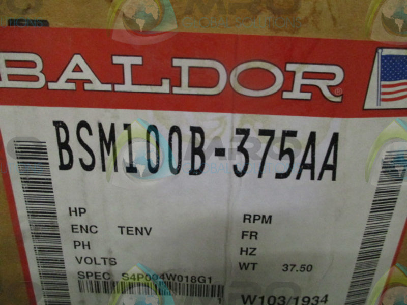 BALDOR BSM100B-375AA BRUSHLESS AC SERVOMOTOR (AS PICTURED-BOX)  NSMP