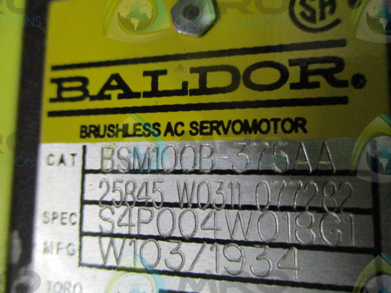 BALDOR BSM100B-375AA BRUSHLESS AC SERVOMOTOR (AS PICTURED-BOX)  NSMP