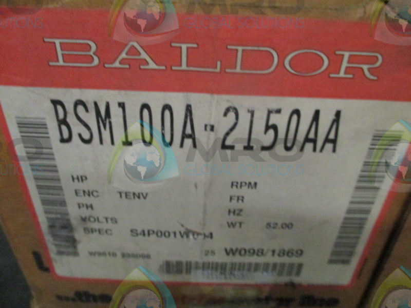 BALDOR BSM100A-2150AA BRUSHLESS AC SERVOMOTOR (AS PICTURED-BOX)  NSMP