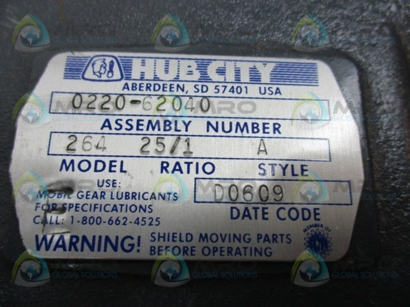 HUB CITY 0220-62040 GEAR REDUCER  NSNP