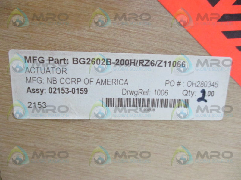 ANAHEIM AUTOMATION BG2602B-200H/RZ6/Z11066 NSFS