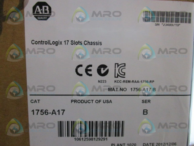 ALLEN BRADLEY 1756-A17 SER. B 17 SLOT CHASSIS * FACTORY SEALED *