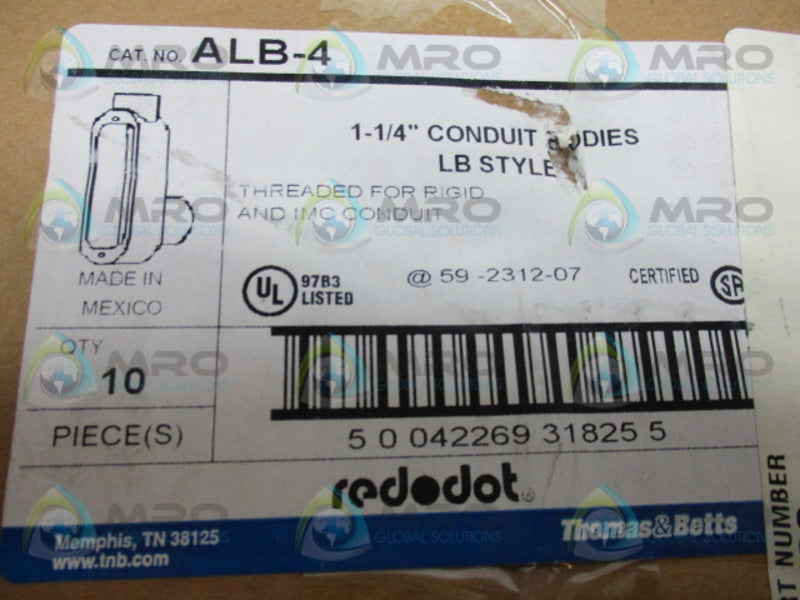 THOMAS & BETTS ALB-4 (LOT OF 10) CONDUIT BODY  NSFS