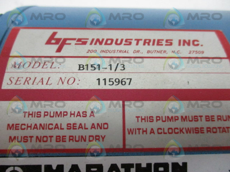 MARATHON ELECTRIC AF056T34D5348F R30 I MOTOR 1/3 HP 3560 RPM  NSNP