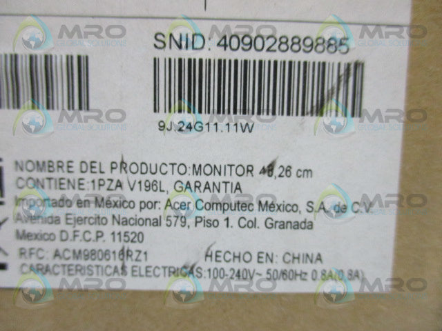 ACER V196L LCD MONITOR 19" * FACTORY SEALED *