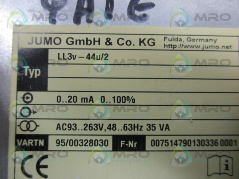JUMO LL3V-44U/2 PEN RECORDER  NSNP