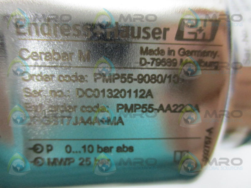 ENDRESS+HAUSER CERABAR M PMP55-9080/101 PRESSURE TRANSMITTER  NSNP