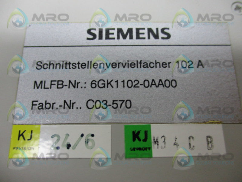 SIEMENS 6GK1102-0AA00 5 PORT HUB  UNMP