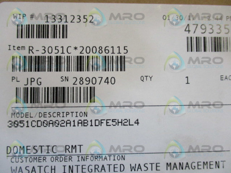 ROSEMOUNT 3051CD0A02A1AB1DFE5H2L4 PRESSURE TRANSMITTER  NSMP