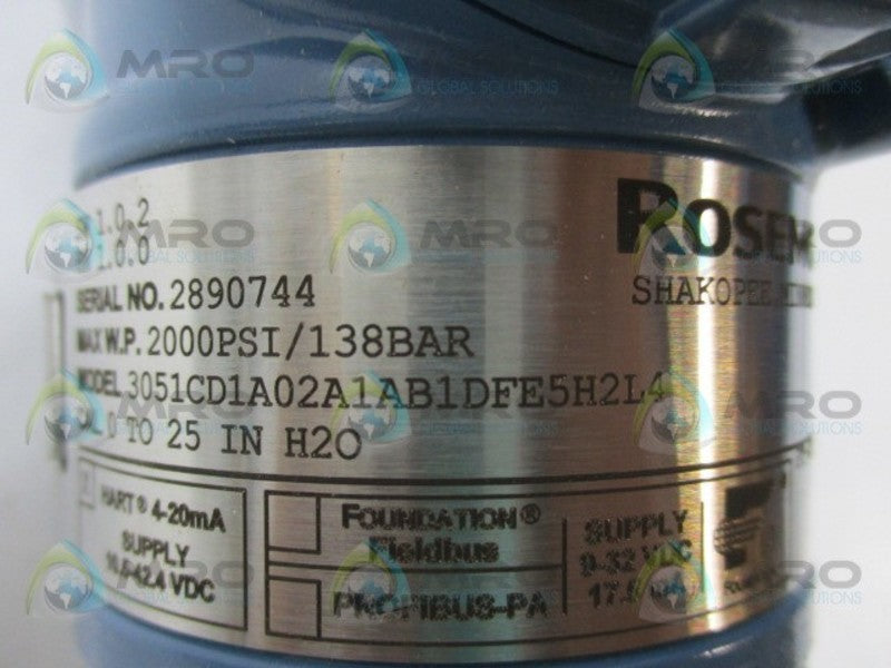 ROSEMOUNT 3051CD1A02A1AB1DFE5H2L4 PRESSURE TRANSMITTER  NSMP