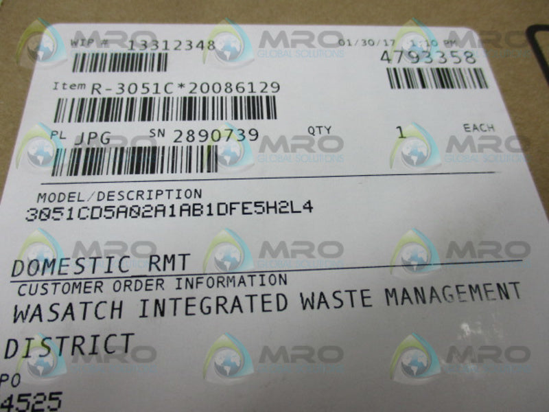 ROSEMOUNT 3051CD5A02A1AB1DFE5H2L4 PRESSURE TRANSMITTER  NSMP