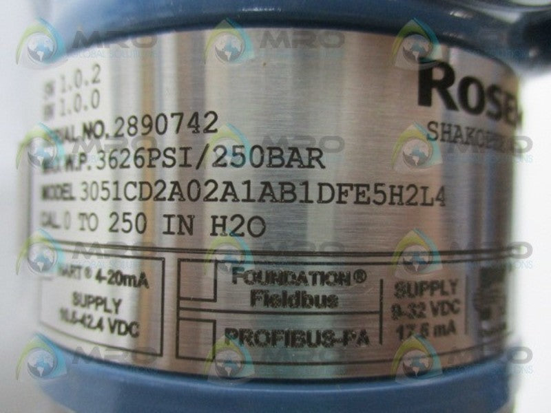 ROSEMOUNT 3051CD2A02A1AB1DFE5H2L4 PRESSURE TRANSMITTER  NSMP