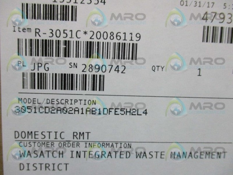 ROSEMOUNT 3051CD2A02A1AB1DFE5H2L4 PRESSURE TRANSMITTER  NSMP