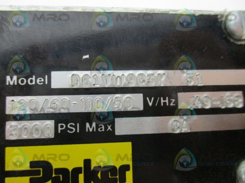 PARKER D61VW9C3Y 51 DIRECTIONAL CONTROL VALVE  UNMP
