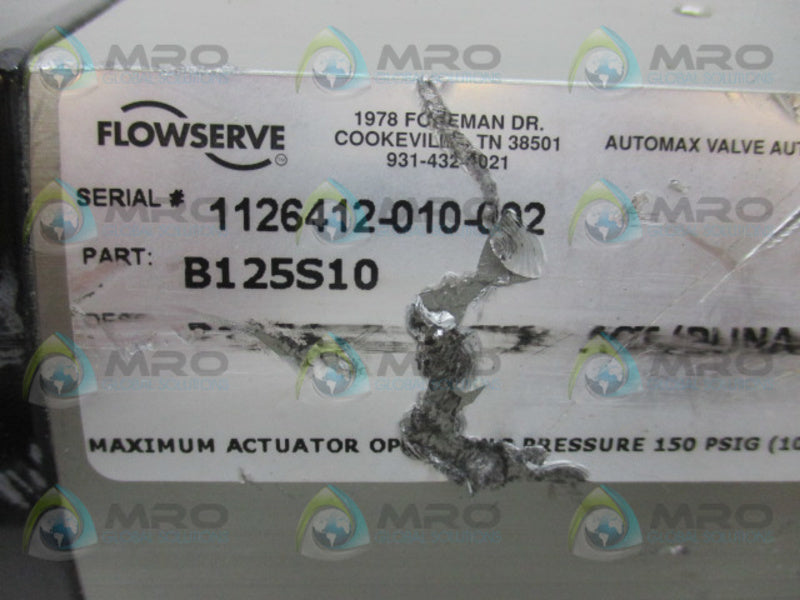 FLOWSERVE B125S10 ACTUATOR VALVE  UNMP