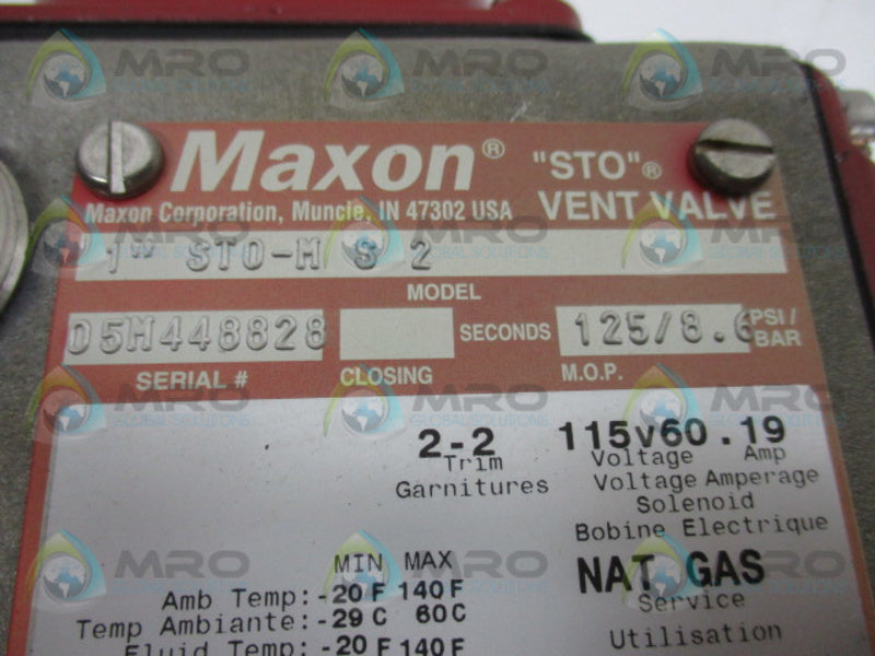 MAXON ST0-M S 2 VENT VALVE  UNMP