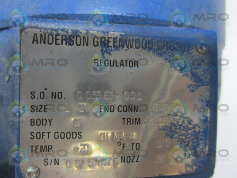 ANDERSON GREENWOOD CROSBY Y1 PRESSURE REDUCING VALVE  UNMP