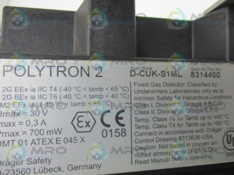DRAGER D-CUK-S1ML GAS DETECTOR  UNMP