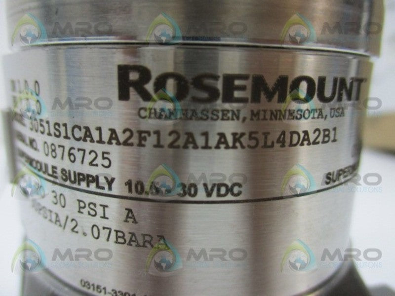 ROSEMOUNT 3051S1CA1A2F12A1AK5L4DA2B1 PRESSURE TRANSMITTER  NSMP