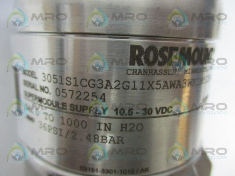 ROSEMOUNT 3051S1CG3A2G11X5AWA3WK1M5I5L4 PRESSURE TRANSMITTER  NSNP
