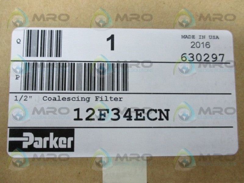 PARKER 12F34ECN COALESCING FILTER * FACTORY SEALED *