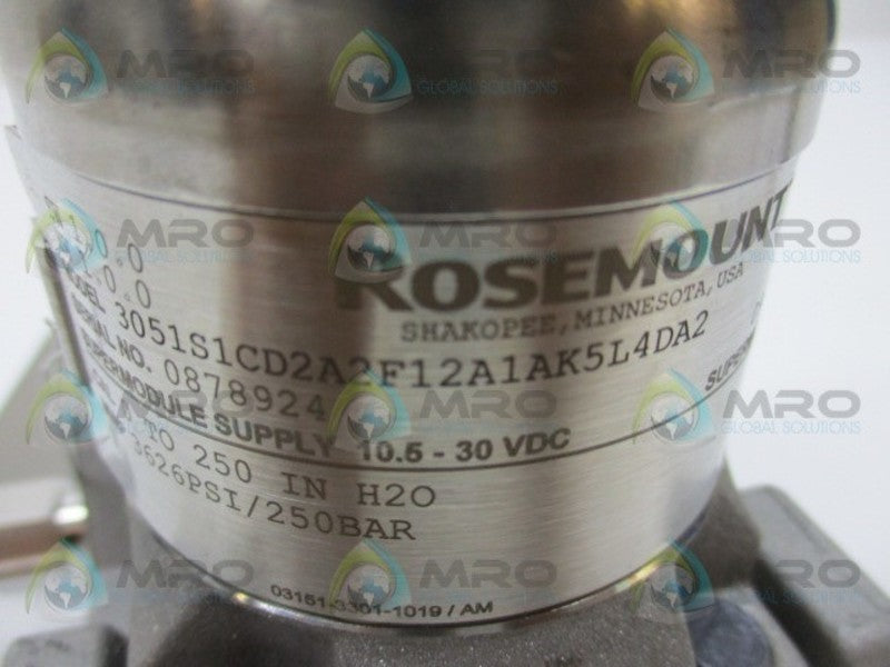 ROSEMOUNT 3051S1CD2A2F12A1AK5L4DA2 PRESSURE TRANSMITTER  NSMP