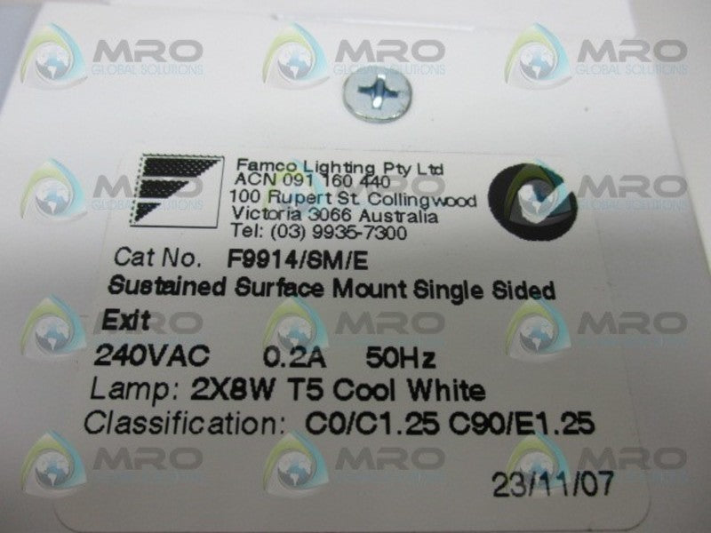FAMCO F9914/SM/E SINGLE SIDED EXIT  NSMP