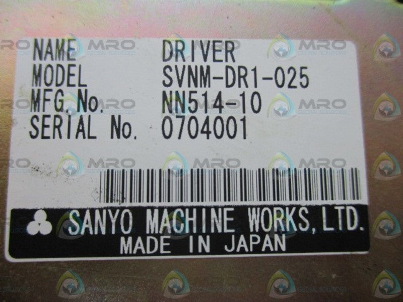 SANYO MACHINE WORKS SVNM-DR1-025  NUTRUNNER DRIVER  NSNP