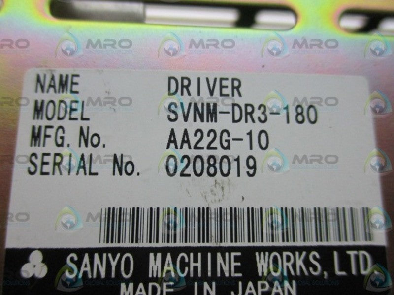 SANYO SVNM-DR3-180 NUTRUNNER DRIVER  NSNP