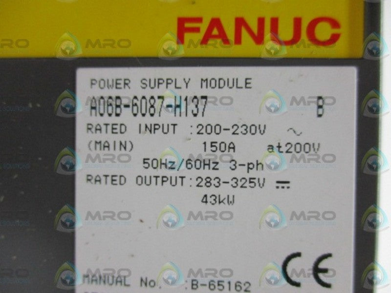 FANUC A06B-6087-H137 POWER SUPPLY MODULE  UNMP