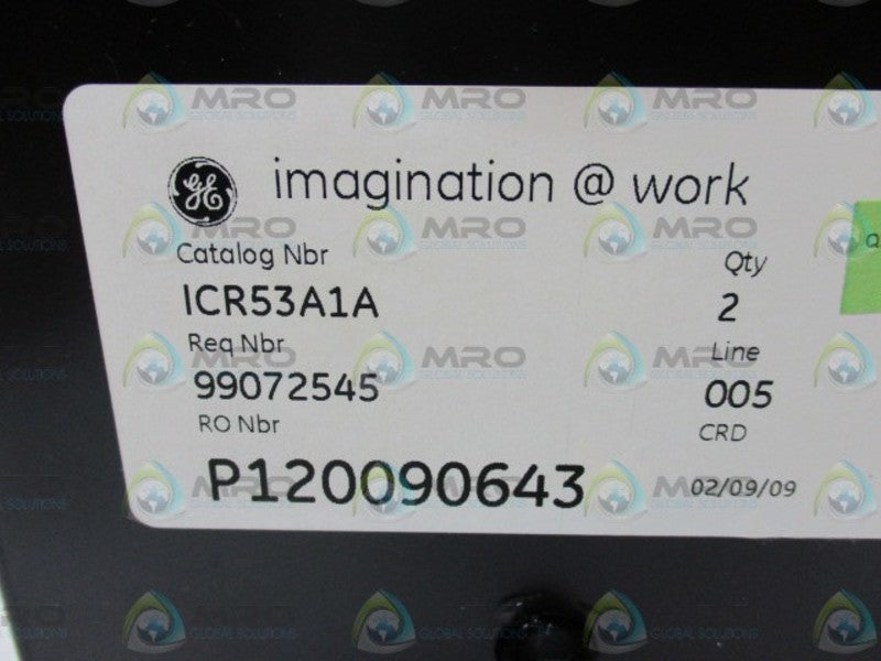 GENERAL ELECTRIC ICR53A1A TIME OVERCURRENT RELAY  NSMP