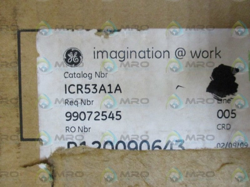GENERAL ELECTRIC ICR53A1A TIME OVERCURRENT RELAY  NSMP