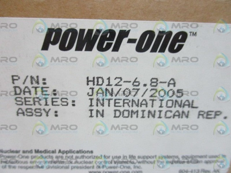 POWER-ONE HD12-6.8-A POWER SUPPLY  NSMP