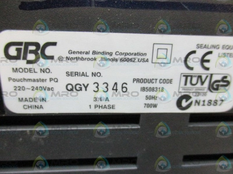 GBC POUCHMASTER PQ LAMINATOR  UNMP