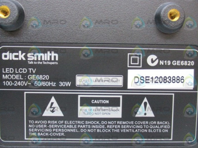 DICK SMITH GE6820 LED LCD TV  NSMP