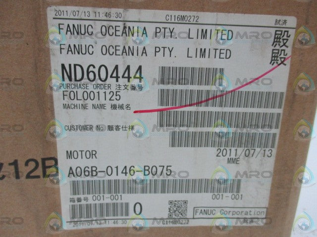 FANUC A06B-0146-B075 AC SERVO MOTOR * FACTORY SEALED *