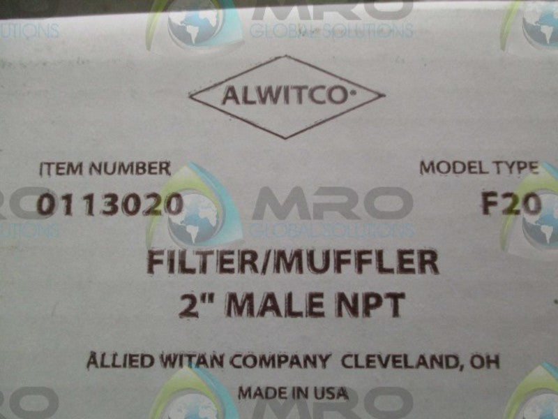 ALLIED WITAN ATOMUFFLER 0113020 F20 AIR EXHAUST MUFFLER * FACTORY SEALED *