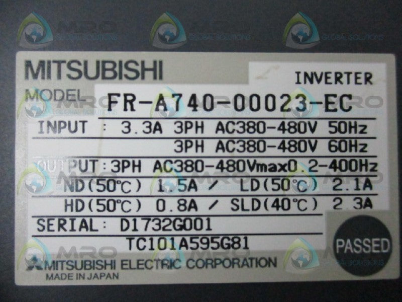 MITSUBISHI FR-A740-00023-EC INVERTER  NSMP