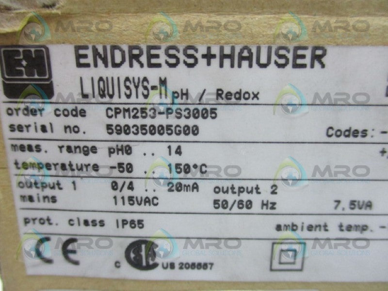 ENDRESS+HAUSER LIQUISYS-M CPM253-PS3005 NSMP