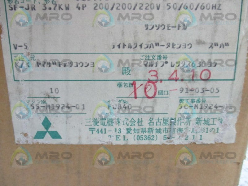 MITSUBISHI SF-JR 3.7KW 4P MOTOR  NSFS