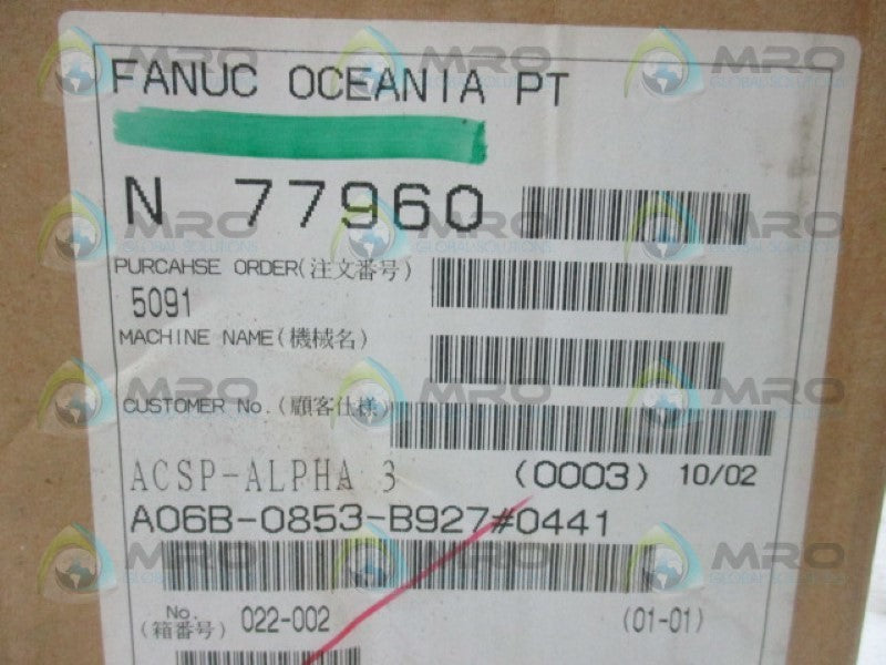 FANUC A06B-0853-B927#0441 * FACTORY SEALED *