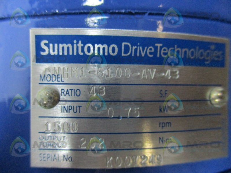 SUMITOMO CNHM1-6100-AV-43 INDUCTION MOTOR  NSMP