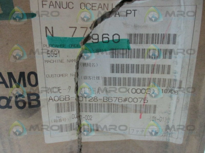 FANUC A06B-0128-B676#0075 AC SERVO MOTOR  NSFS