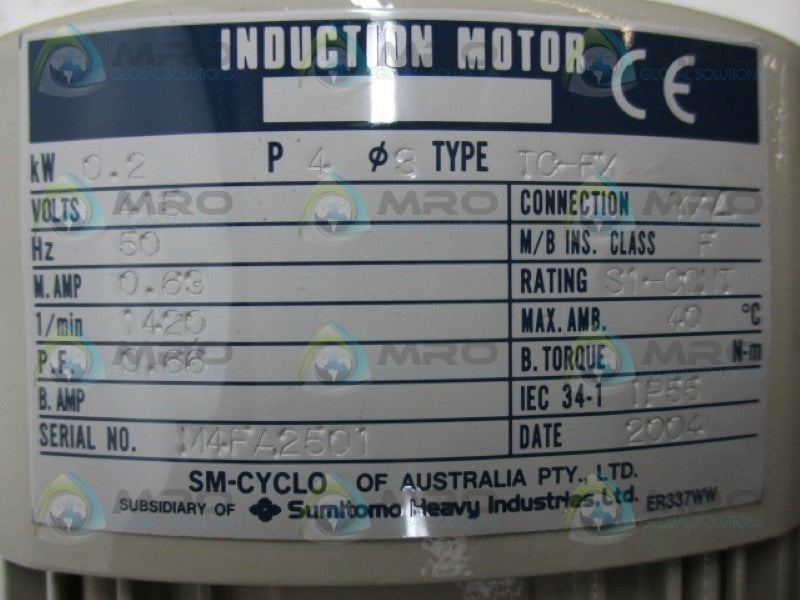 SUMITOMO TC-FX RNYM02-30-80 INDUCTION MOTOR  NSMP