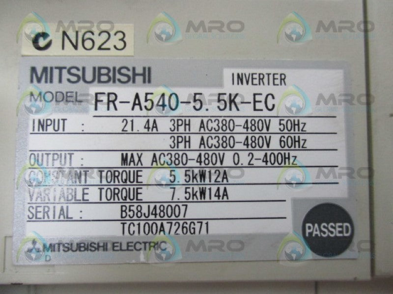 MITSUBISHI FR-A540-5.5K-EC INVERTER DRIVE  NSNP